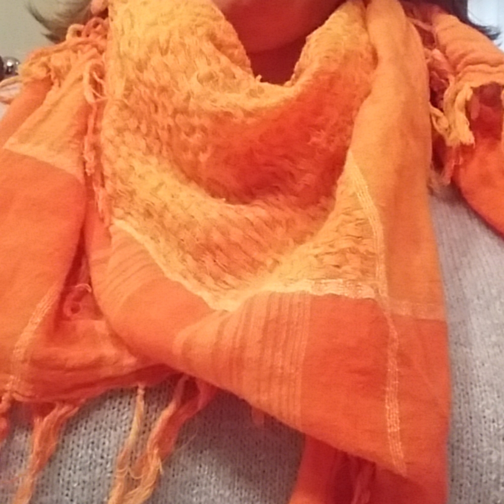 Orange Knitted Scarf